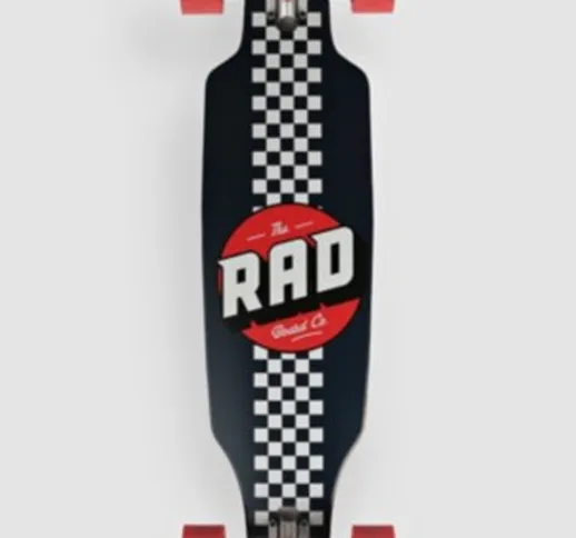 RAD Board Co. Checker Stripe Drop Through Longboard Completo blu