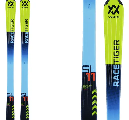 Sci Volkl Racetiger + attacchi 4.5 (Colore: giallo-nero, Taglia: 90)