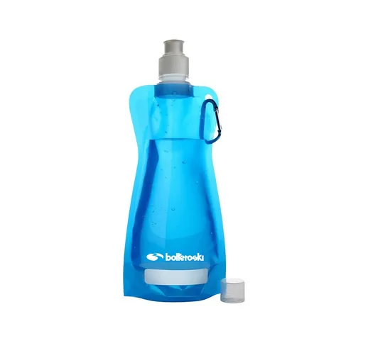 Borraccia Bottero Ski pieghevole 420 ml. (Colore: azzurro, Taglia: UNI)