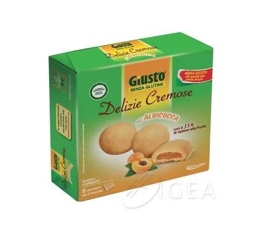  Delizie Cremose all'Albicocca Biscotti senza glutine e senza lattosio 180 g