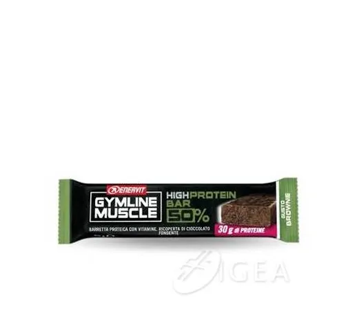  Gymline Muscle High Protein Bar 50% Barretta per Sportivi Gusto Brownie 60 g
