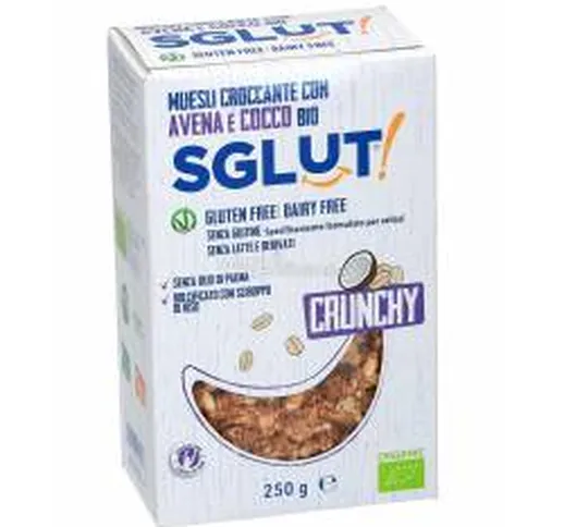 Sglut Crunchy senza glutine Snack con avena e cocco 250 g