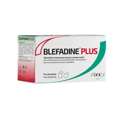 Blefadine Plus 14 Salviette per Detersione Perioculare + 1 Compressa