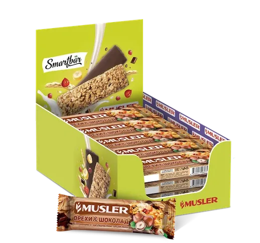 Bar muesli "nuts with chocolate" Musler 30g.
