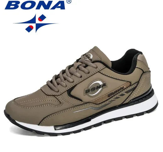 BONA 2020 New Designers Nubuck Leather Trendy Sneakers Men Outdoor Casual Shoes Man Sapato...