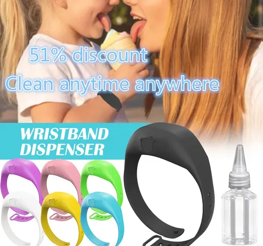 Wristband Hand Dispenser Hand Sanitizer Disinfectant Sub-packing Silicone Bracelet Wearabl...