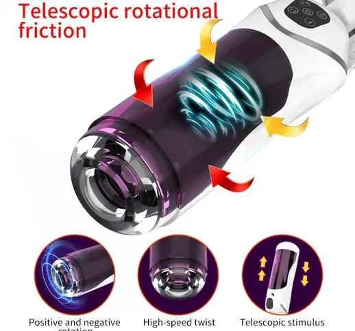 Full Automatic Piston Telescopic Rotation Male Masturbator Cup Adult Sex Toys Real Vagina...