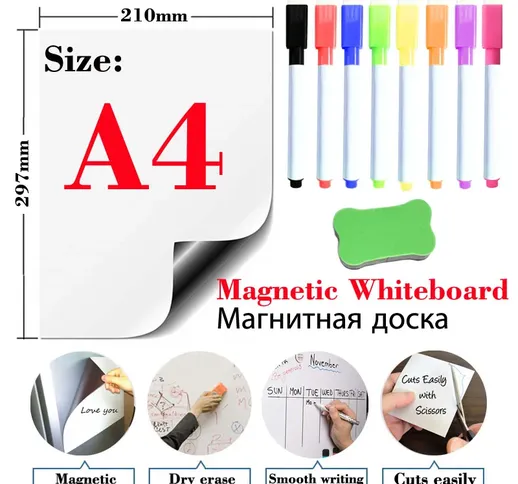Magnetic soft whiteboard refrigerator stickers erasable memo message board office teaching...