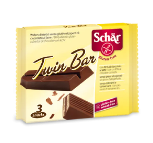 Schar Twin Bar Wafers Ricoperti Di Cioccolato Al Latte Senza Glutine 107,5g