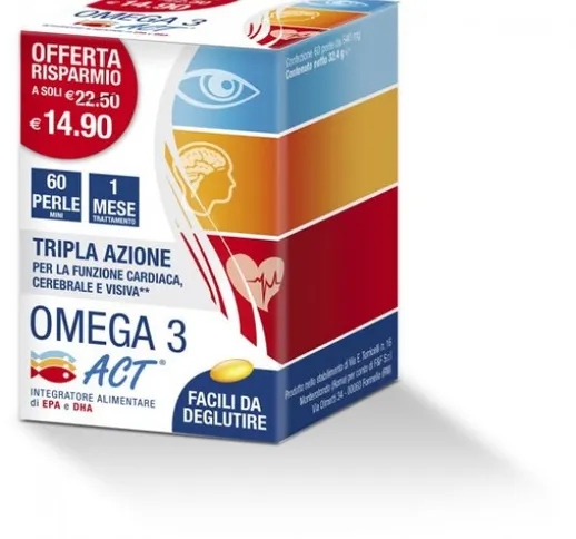 Omega 3 Act Integratore Alimentare 60 Perle 540mg