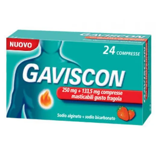 Gaviscon24Compresse Masticabili Fragola 250+133,5mg