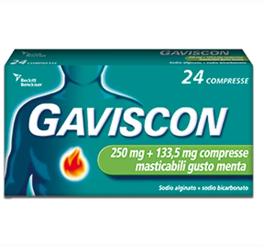 Gaviscon 24 Compresse Masticabili Alla Menta 250+133,5 Mg