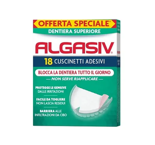 ALGASIV ADESIVO PER PROTESI DENTARIA SUPERIORE 15 PEZZI OFFERTA SPECIALE