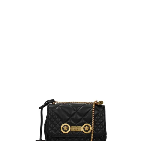 Versace Borse a Spalla Donna Pelle Nero One Size