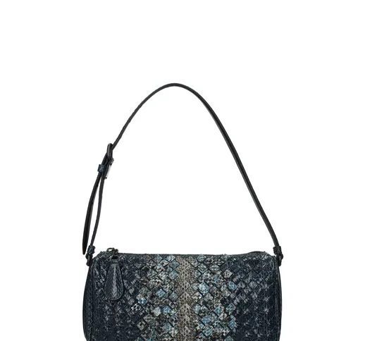 Bottega Veneta Borse a Spalla Donna Pelle di Serpente Blu One Size