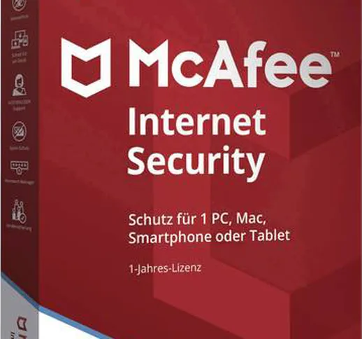 McAfee Internet Security 2020 Versione completa 1 Anno Dispositivi illimitati