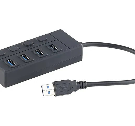 USB-3.0-Hub mit 4 Ports, einzeln schaltbar, bis 5 Gbit/s