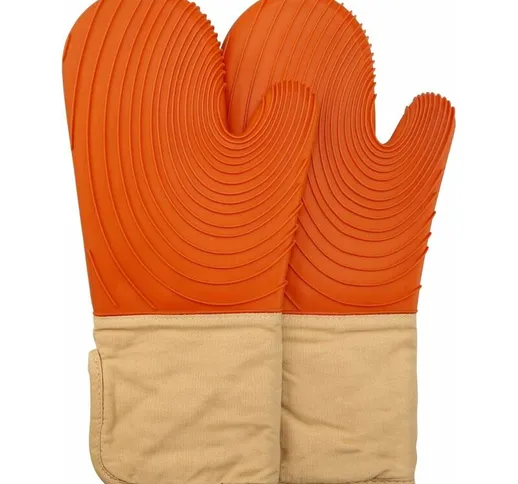 1 paio di guanti da forno in silicone anti-calore per grigliare, cucinare, grigliare, cuoc...