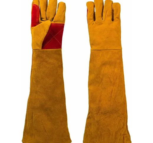 Qersta - 1 paio di guanti da saldatura a maniche lunghe, resistenti al calore, antiscivolo...