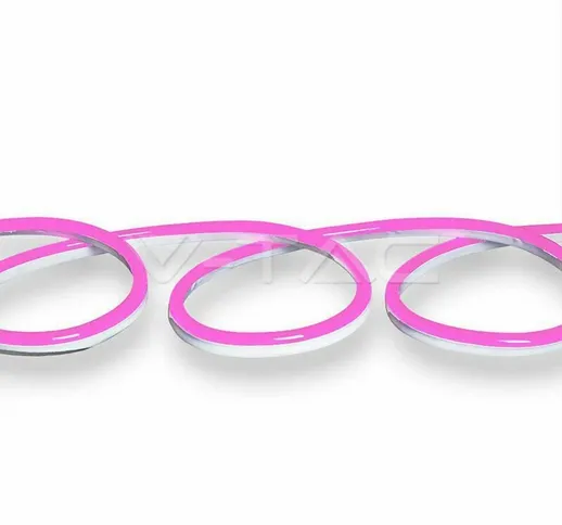 10 metri di neonflex led 8/10w 24v colore rosa vt-555 2529 - V-tac