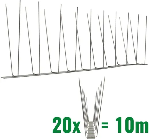 10 metri Dissuasori di picchi anti-gabbiani V2A-Standard con base di acciaio inossidabile...