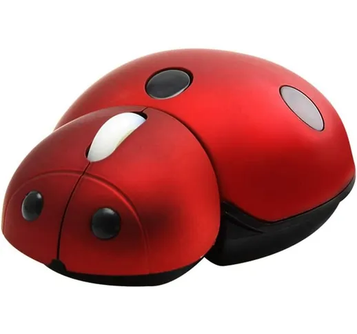 10 Ones Design 2.4G Mouse senza fili Piccolo simpatico animale a forma di coccinella Mouse...