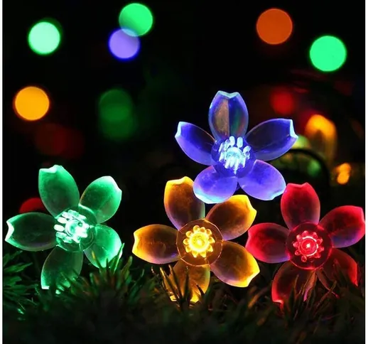 10 Ones Design Outdoor Solar Flower String Lights Impermeabile 23ft 50 LED Fairy Light Dec...