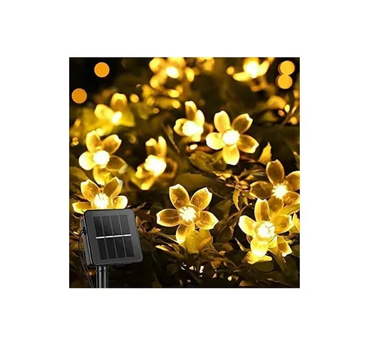 Design Solar Flower String Lights Outdoor Waterproof 50 LED Fairy Light Decorazioni per gi...