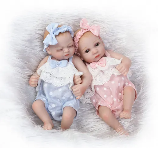 10 pollici 25 cm Reborn Baby Doll Girl Full Silicone Bath Toy Realistico realistico punto...