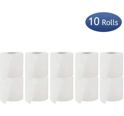 10 rotoli di carta igienica Asciugamani di carta da bagno in rotolo 3 strati 180 sezioni d...