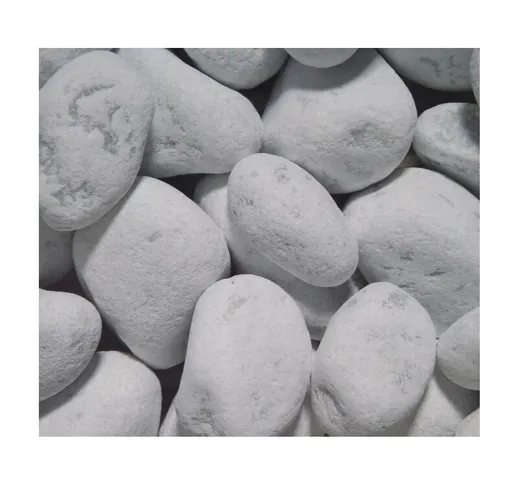 10 Sacchi da 25kg di Ciottoli marmo Bianco Carrara 25/40 mm sassi pietre