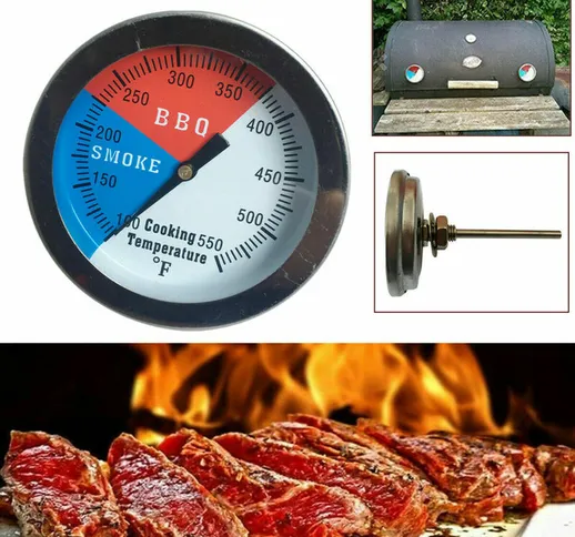 Insma - 100-550 ¨H Temperatura Termometro In Acciaio Inox Calibro Barbecue Barbecue Grill...