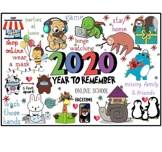 Asupermall - 1000 Pz Puzzle 2020/2021 Commemorativo Puzzle Fai Da Te Casa Genitore-Figli G...