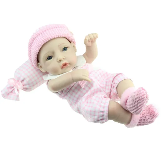 11 pollici Reborn Baby Doll Gioca a bambole Full Vinvl Body lavabile con vestiti Realistic...