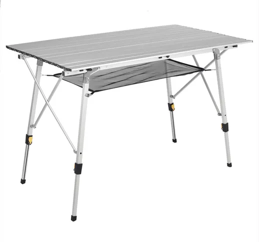 120 * 70 * 73 cm Tavolo da picnic pieghevole in alluminio da campeggio regolabile in altez...