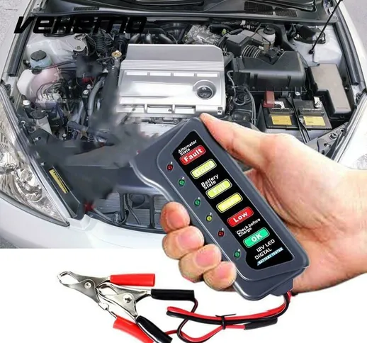 R&g - 12V 6 led tester digitale per verifica controllo batteria alternatore auto moto