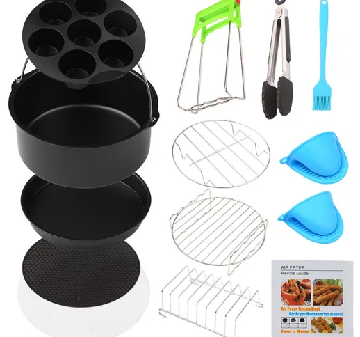 13Pcs Accessori per griglia per barbecue Set di strumenti per friggitrice Strumenti per gr...