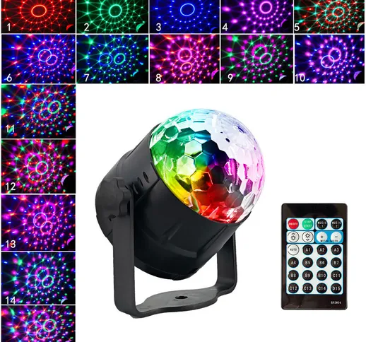 15 modalita colori luci per feste attivate dal suono palla da discoteca lampada da proiezi...
