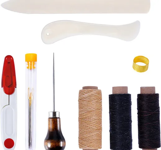 15 pezzi in pelle filo cerato strumento artigianale accessori per cucire fai da te in pell...