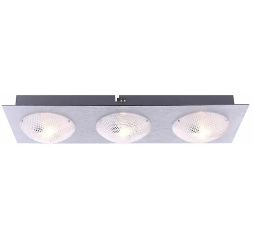 Plafoniera LED plafoniera in alluminio rettangolare, 3x 5 watt LED board 3x 345 lumen, sog...