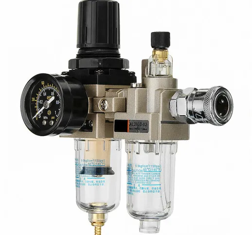 150 Psi Manuale Pneumatic Air Pressure Filter Regolatore Olio Separatore d'acqua Compresso...