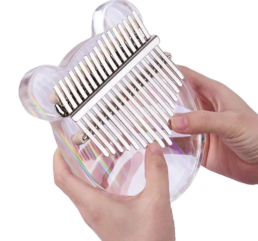 17 tasti Kalimba Thumb Piano Materiale acrilico trasparente con borsa per il trasporto Ade...