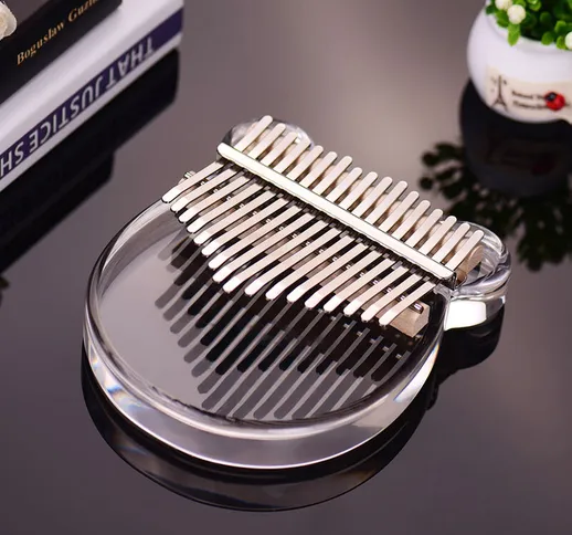 17 tasti Kalimba Thumb Piano Materiale acrilico trasparente con borsa per il trasporto Ade...