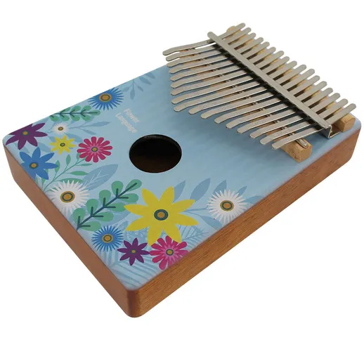 17 tasti portatile in legno Kalimba Thumb Piano Mbira con disegno colorato Strumento music...