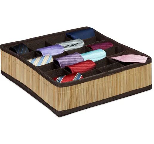 1x Organizer Cassetti per Cravatte e Biancheria Intima, Organizzatore Armadio, 24 Scompart...