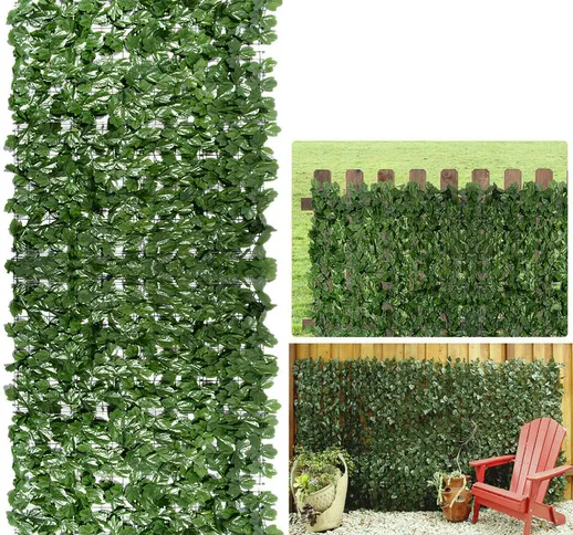 1x5m Breeze Vue Bare Vue Pannello di recinzione del giardino con rullo di siepe di edera a...