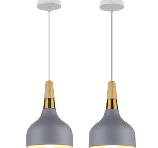 Wottes - 2 pcs moderno lampada a sospensione creativo E27 lampadario decorazione ferro bar...