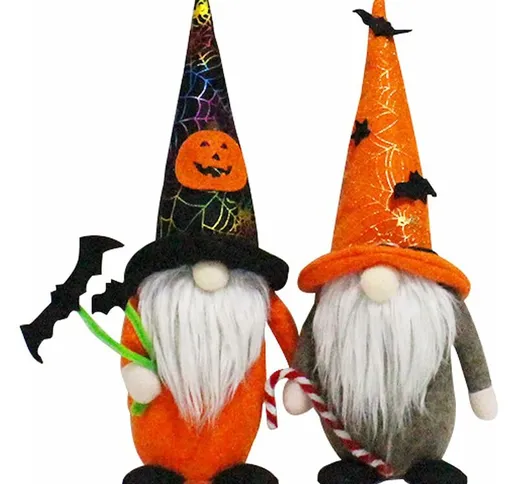 Zqyrlar - 2 pezzi di bambole di peluche di Halloween GNOME di Halloween Peluche di Hallowe...