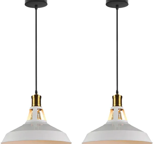 Wottes - 2 pezzi di lampadario moderno regolabile in metallo, creativo retrò industriale b...