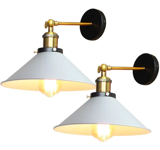 2 pezzi di moderna lampada da parete regolabile creativa E27 retro industriale in metallo...